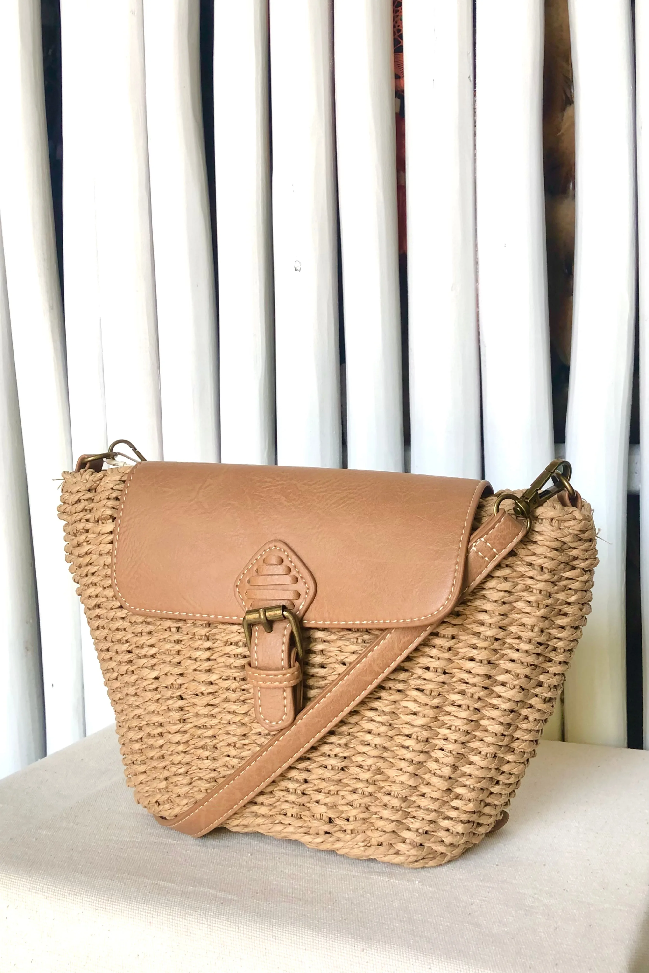 Leather Front Flap Crossbody Bag