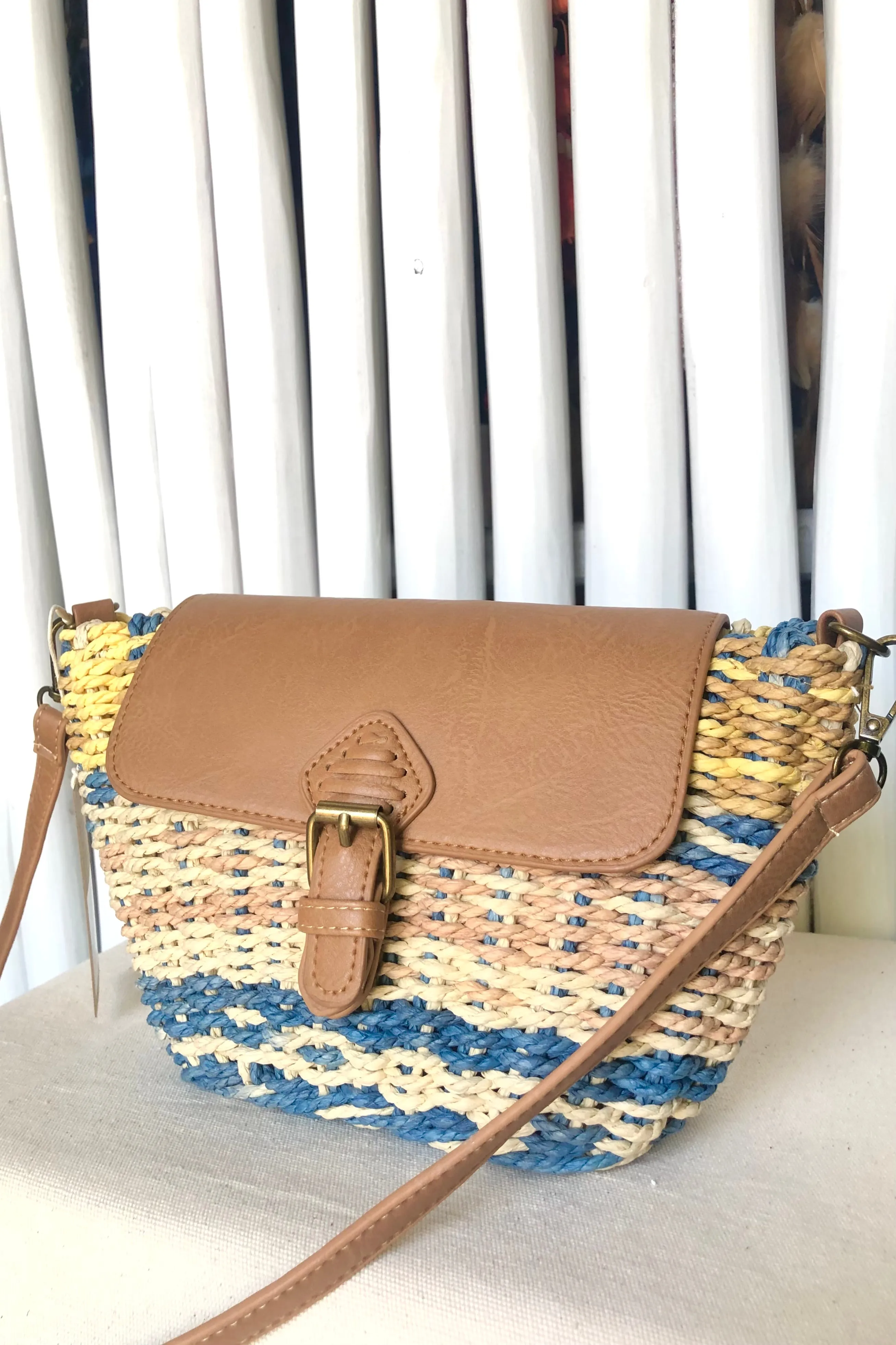 Leather Front Flap Crossbody Bag