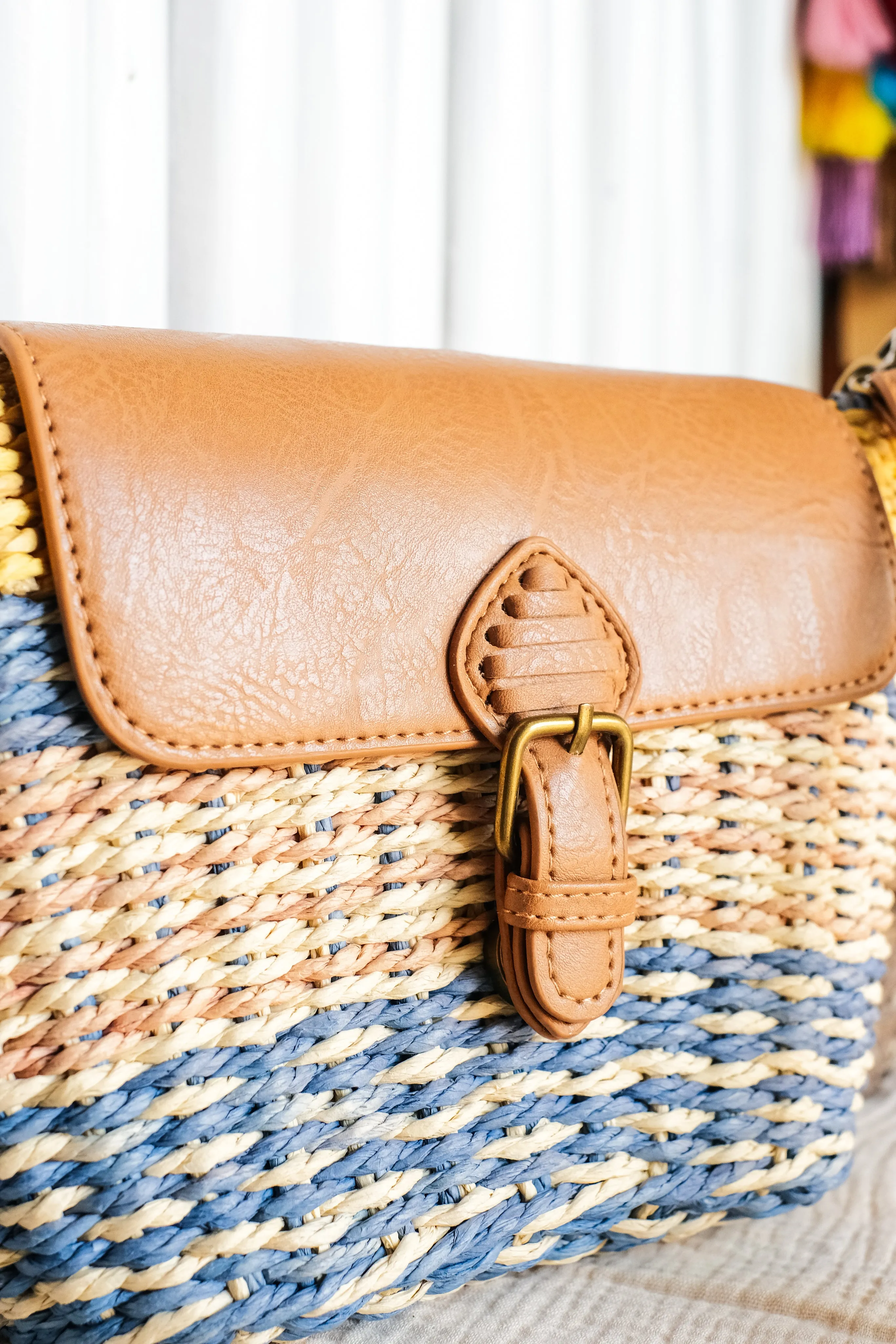 Leather Front Flap Crossbody Bag