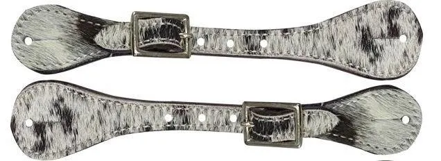 Leather Hair on Cowhide Youth Spur Straps