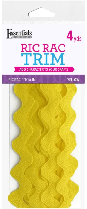 Leisure Arts Essentials Yellow 11/16" Ric Rac