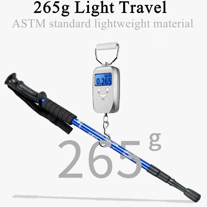 Lightweight Aluminum Alloy Trekking Poles - Adjustable No-Slip Nordic Hiking Sticks - 49.2"/43.3"