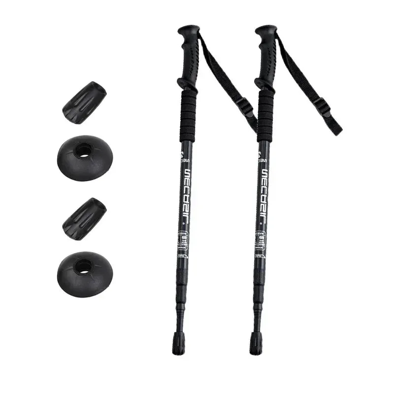 Lightweight Aluminum Alloy Trekking Poles - Adjustable No-Slip Nordic Hiking Sticks - 49.2"/43.3"
