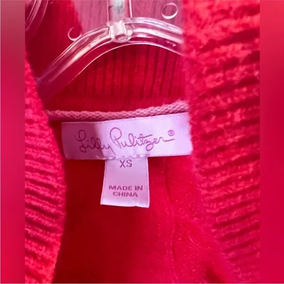 Lilly Pulitzer 100% Cashmere ruffle open cardigan