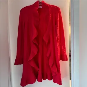 Lilly Pulitzer 100% Cashmere ruffle open cardigan
