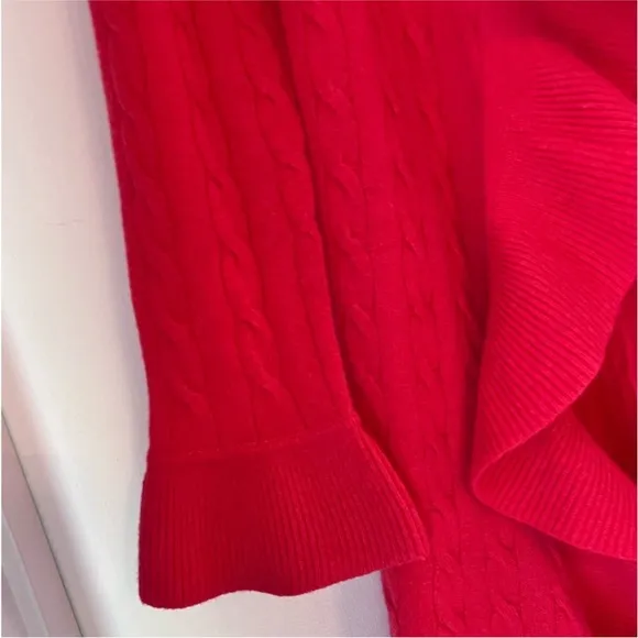 Lilly Pulitzer 100% Cashmere ruffle open cardigan