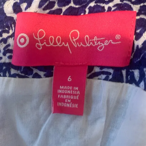 Lilly Pulitzer Dress Upstream Fish Sz 6 Nautical Shift W/Lace