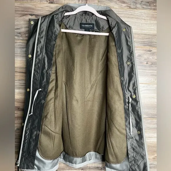 Liz Claiborne Tan Anorak Utility Jacket w/ Hood and Removable Lining | Size Med