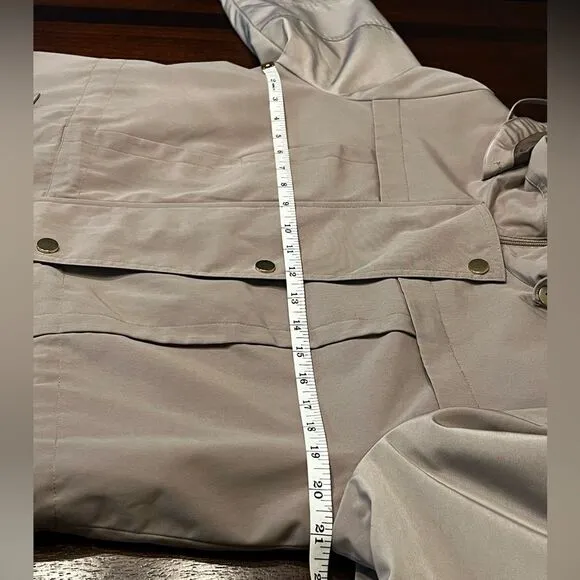 Liz Claiborne Tan Anorak Utility Jacket w/ Hood and Removable Lining | Size Med