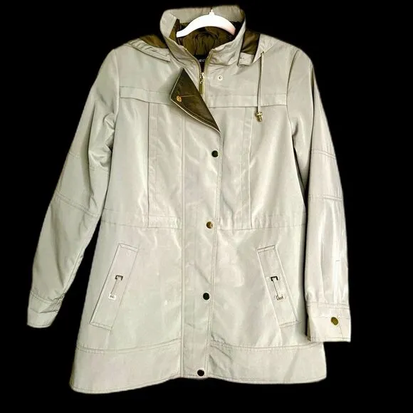 Liz Claiborne Tan Anorak Utility Jacket w/ Hood and Removable Lining | Size Med