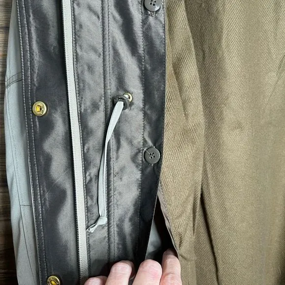 Liz Claiborne Tan Anorak Utility Jacket w/ Hood and Removable Lining | Size Med