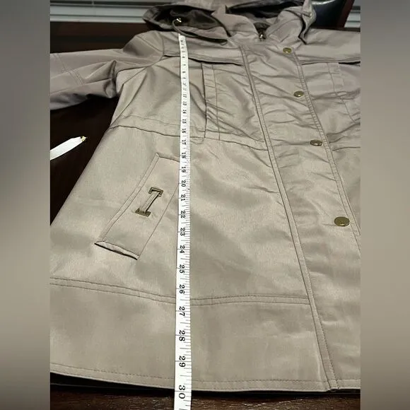 Liz Claiborne Tan Anorak Utility Jacket w/ Hood and Removable Lining | Size Med