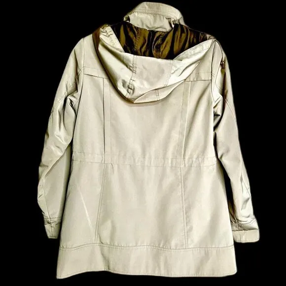 Liz Claiborne Tan Anorak Utility Jacket w/ Hood and Removable Lining | Size Med