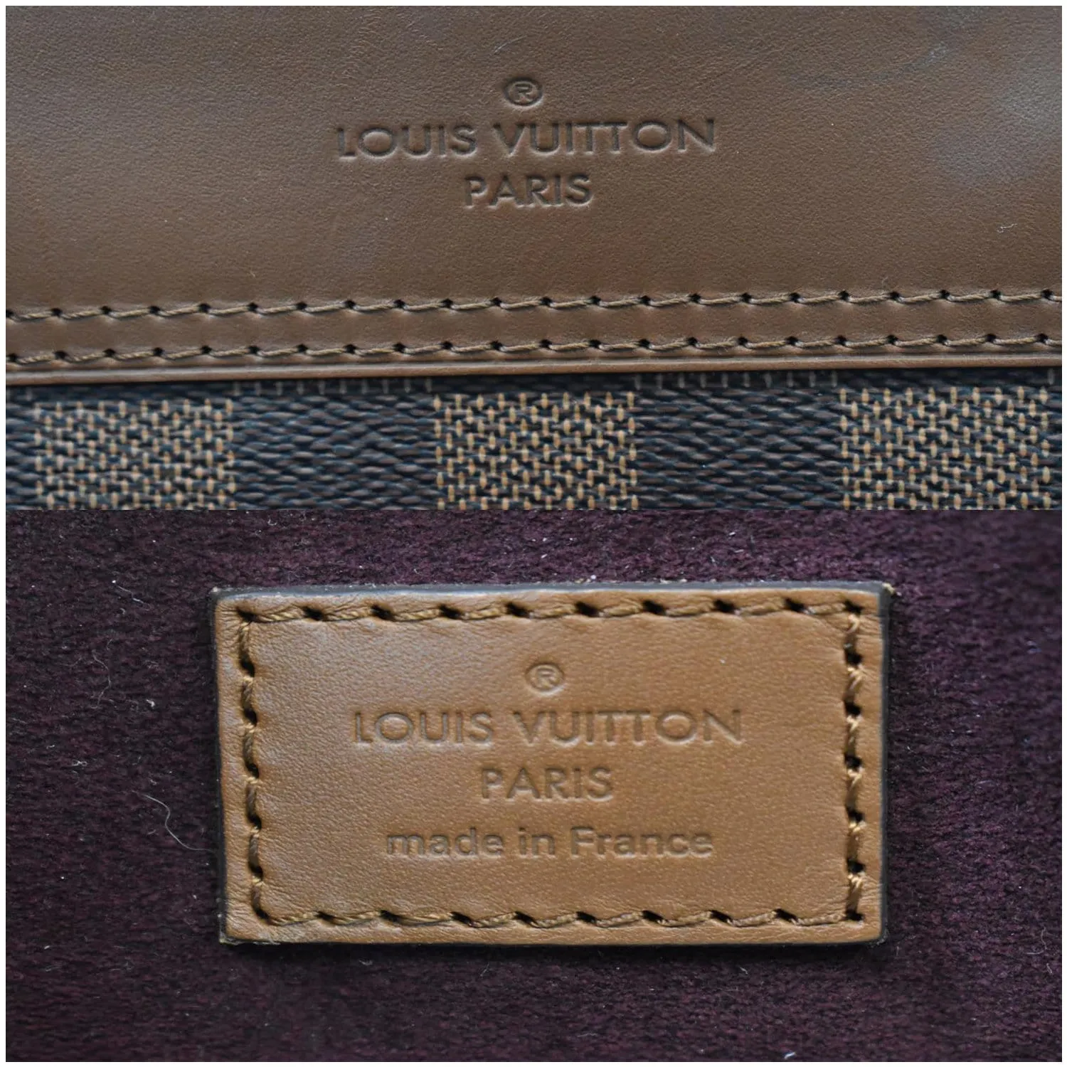 LOUIS VUITTON Greenwich Damier Ebene Shoulder Bag Brown