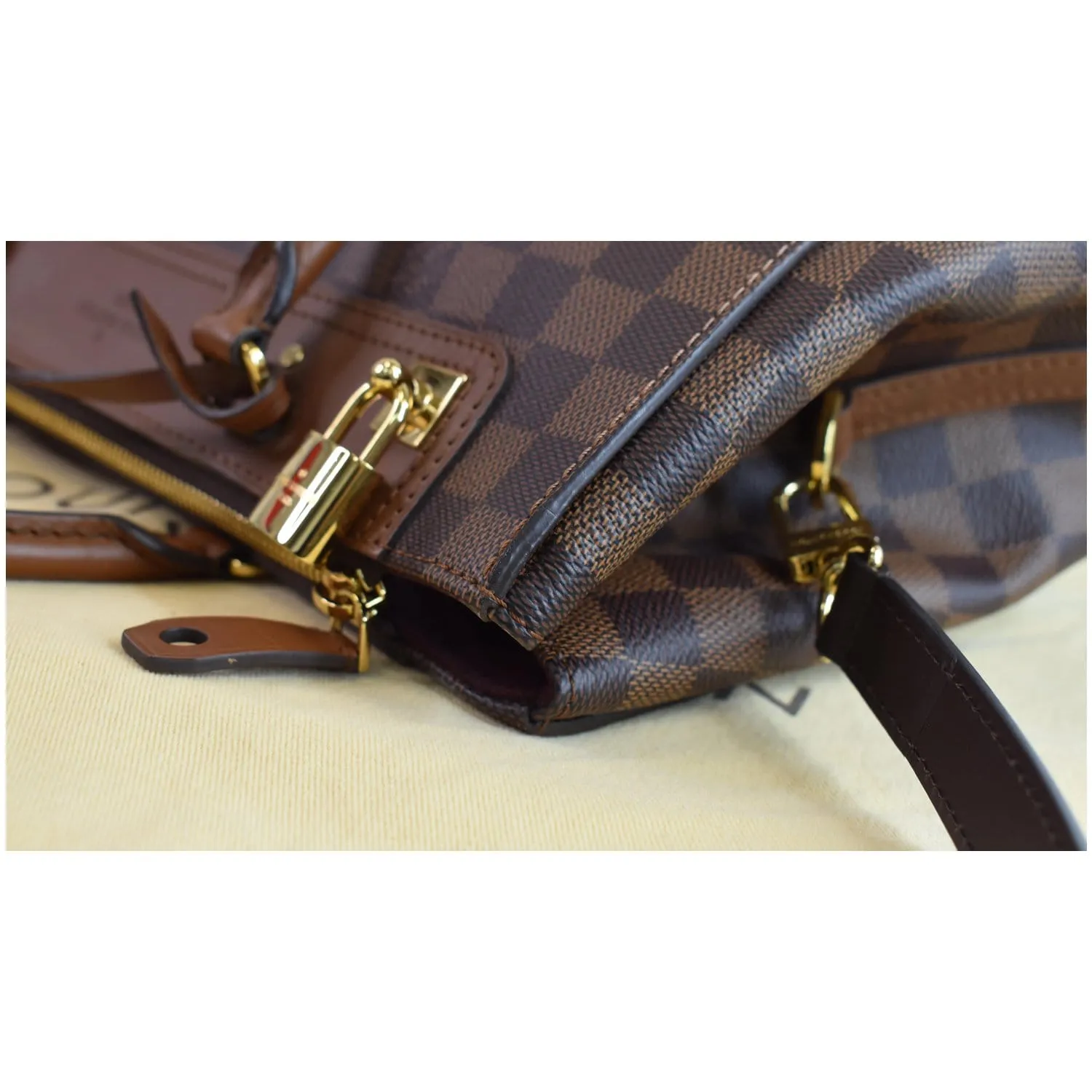 LOUIS VUITTON Greenwich Damier Ebene Shoulder Bag Brown