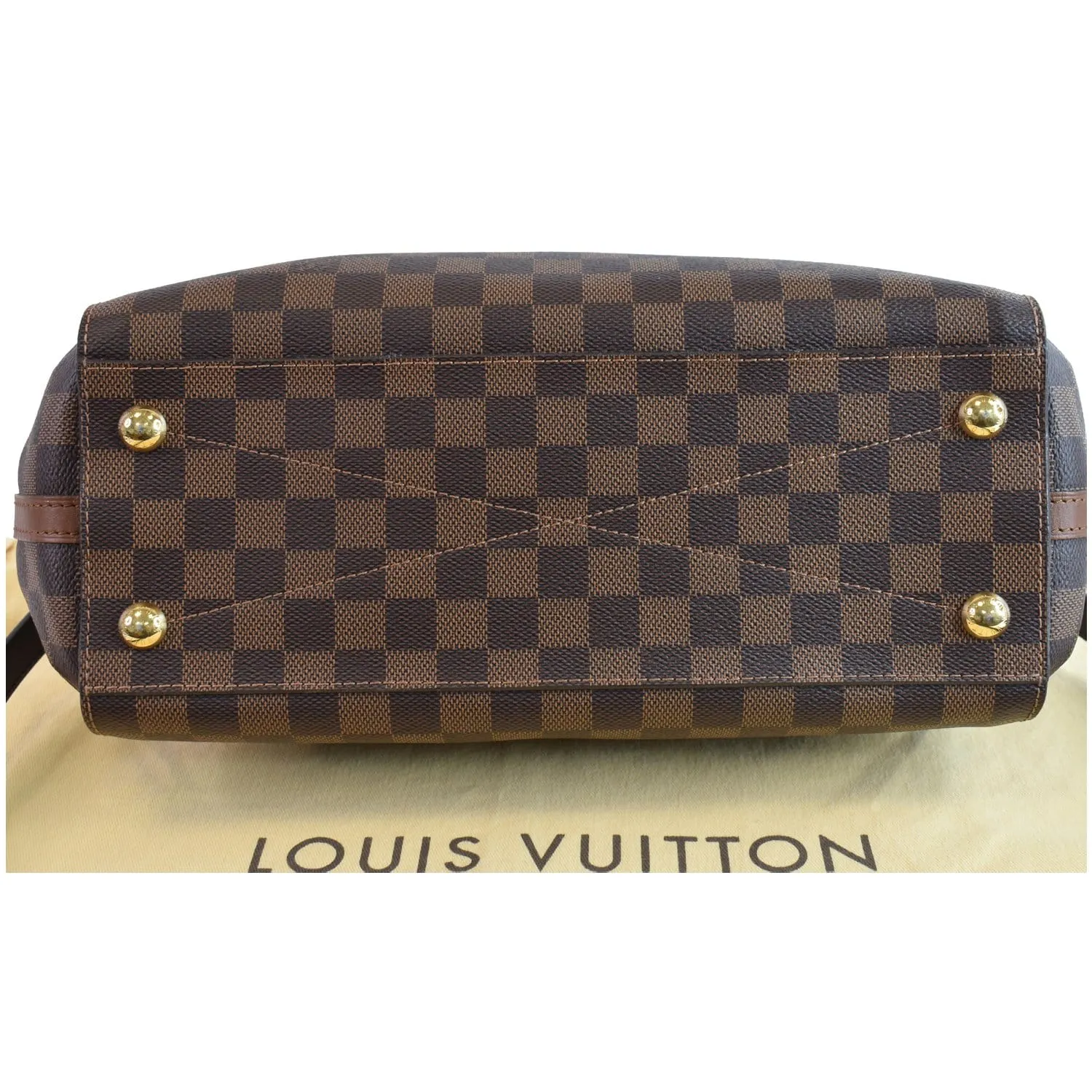 LOUIS VUITTON Greenwich Damier Ebene Shoulder Bag Brown