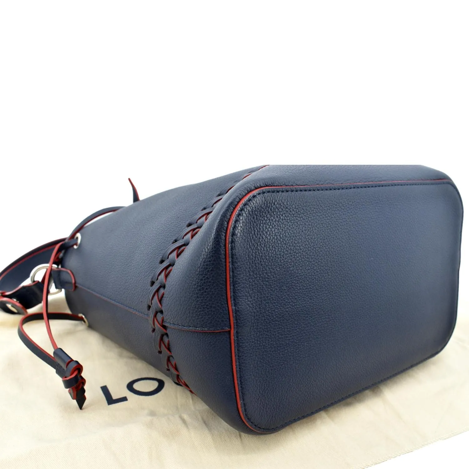 LOUIS VUITTON Lockme Bucket Calf Leather Shoulder Bag Marine Rouge