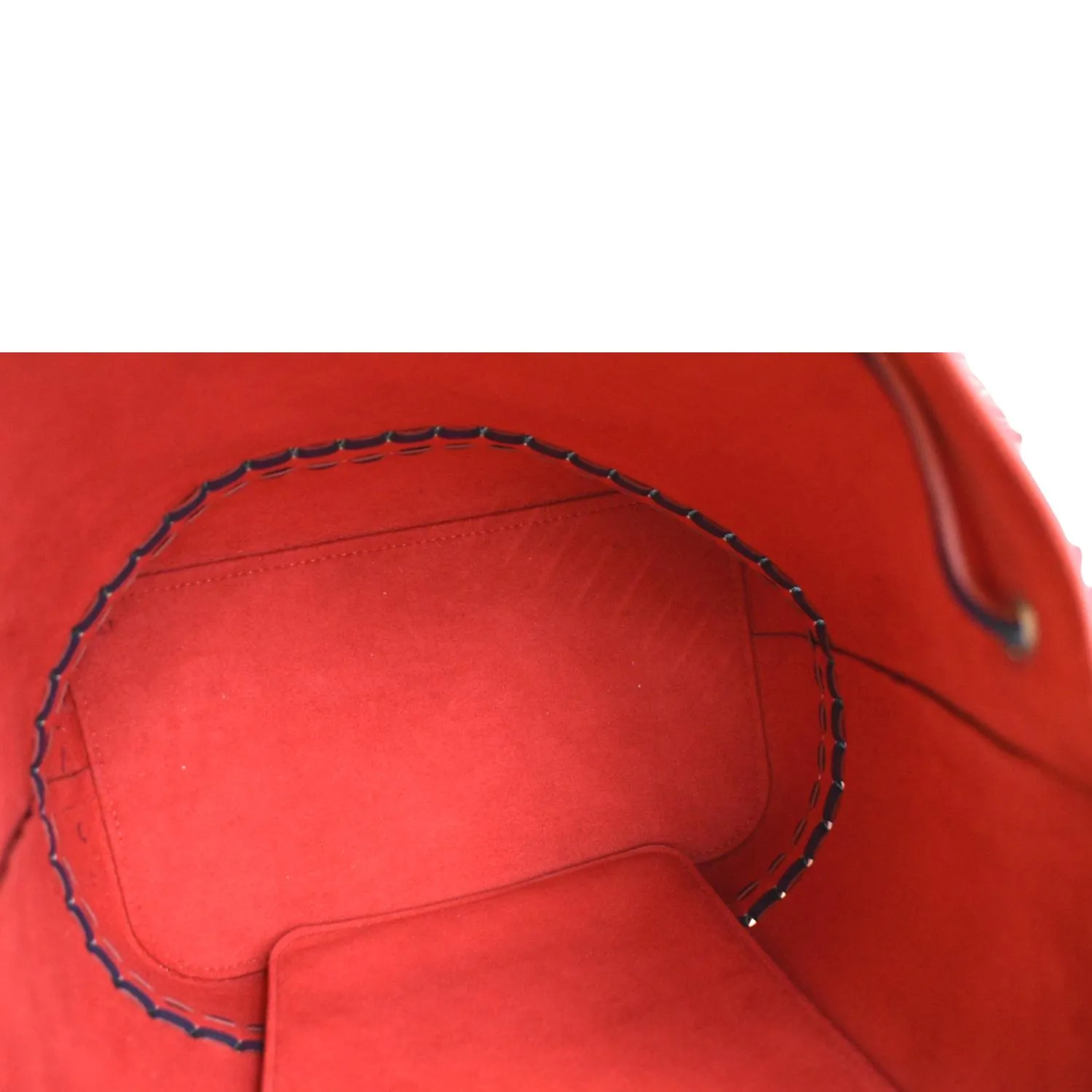 LOUIS VUITTON Lockme Bucket Calf Leather Shoulder Bag Marine Rouge