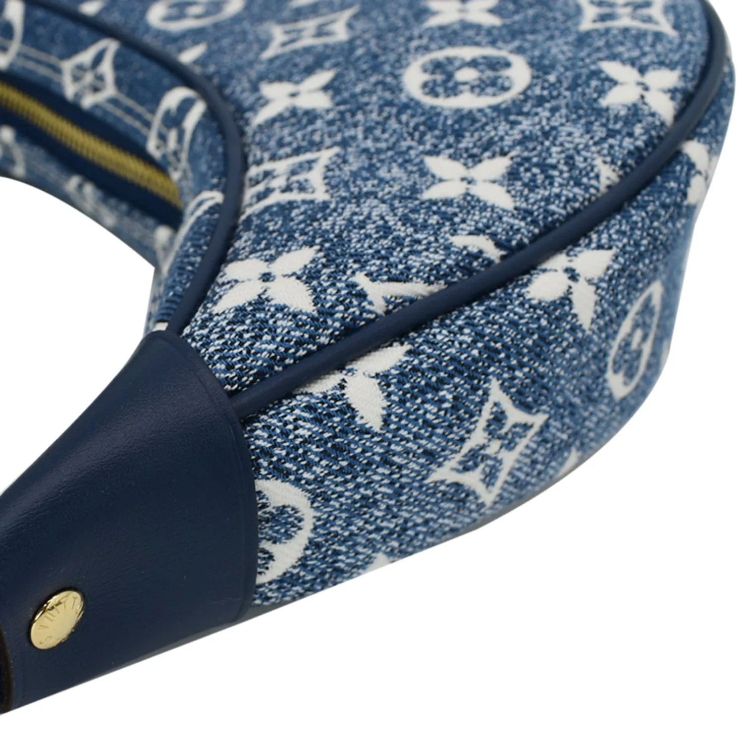 LOUIS VUITTON Loop Monogram Denim Jacquard Baguette Bag Navy Blue