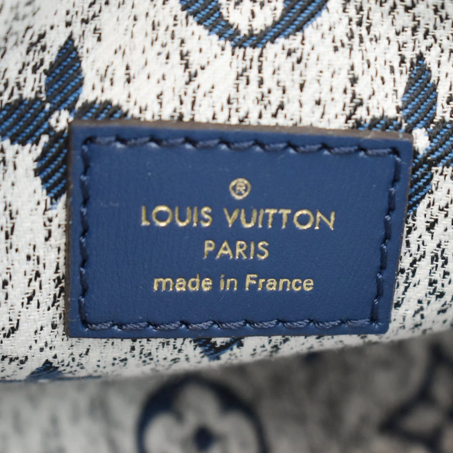 LOUIS VUITTON Loop Monogram Denim Jacquard Baguette Bag Navy Blue