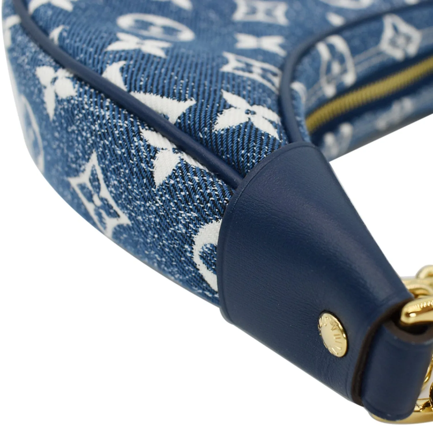LOUIS VUITTON Loop Monogram Denim Jacquard Baguette Bag Navy Blue
