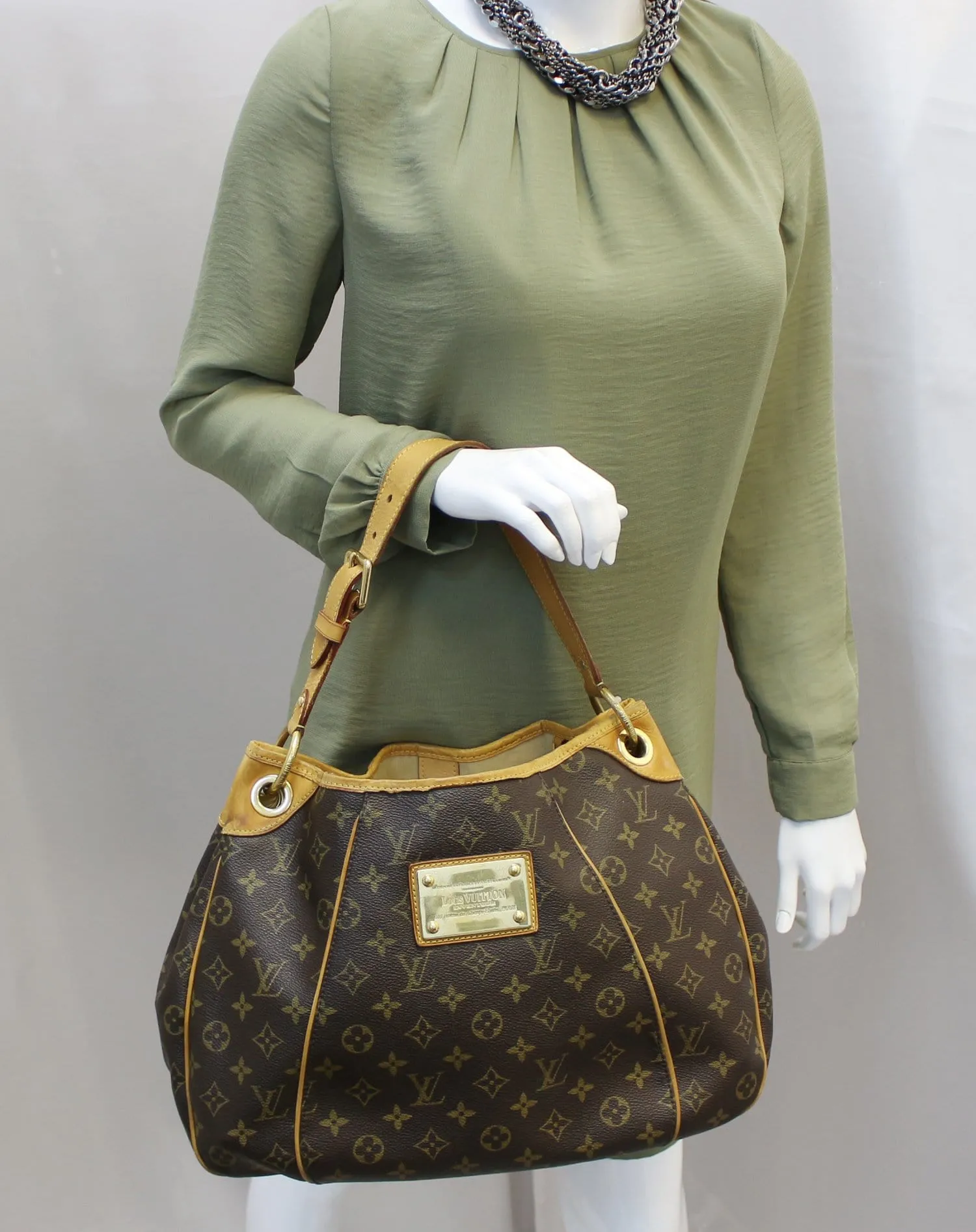 LOUIS VUITTON Monogram Galliera PM Brown Shoulder Handbag