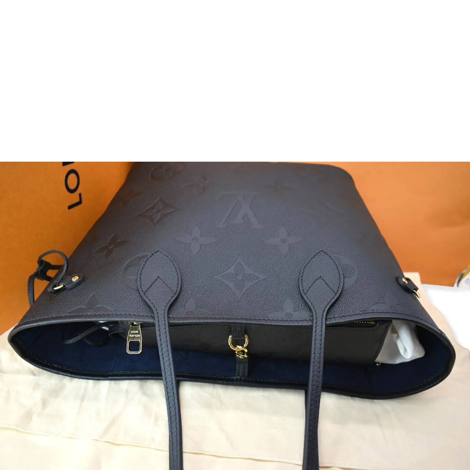 LOUIS VUITTON  Neverfull MM Monogram Empreinte Tote Bag Black