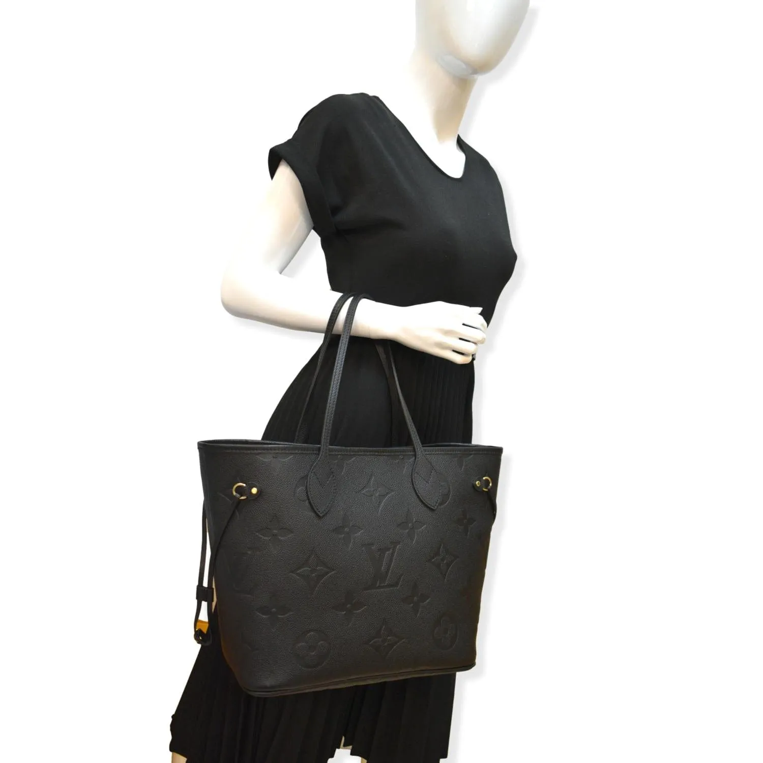 LOUIS VUITTON  Neverfull MM Monogram Empreinte Tote Bag Black
