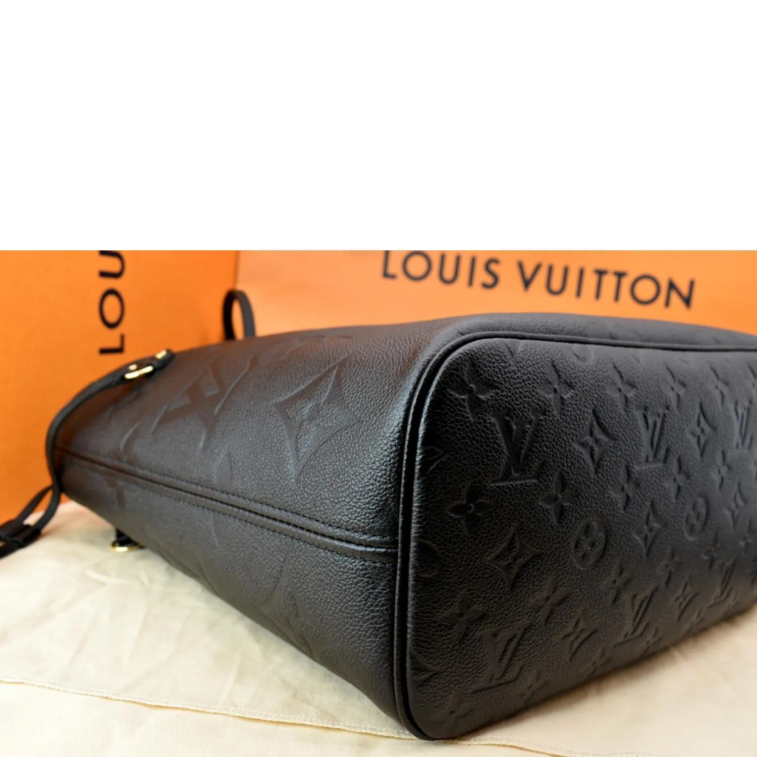 LOUIS VUITTON  Neverfull MM Monogram Empreinte Tote Bag Black