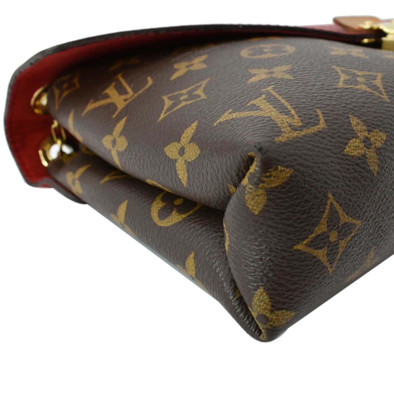 LOUIS VUITTON Pallas Chain Monogram Canvas Crossbody Bag Brown