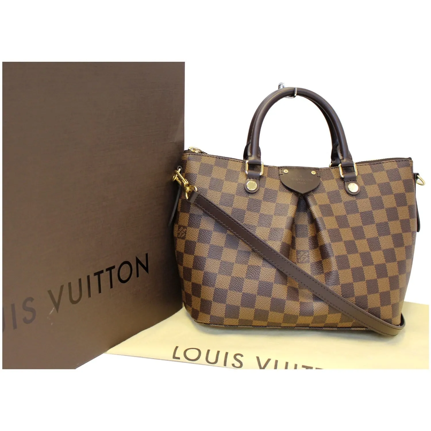 LOUIS VUITTON Siena PM Damier Ebene Shoulder Bag Brown