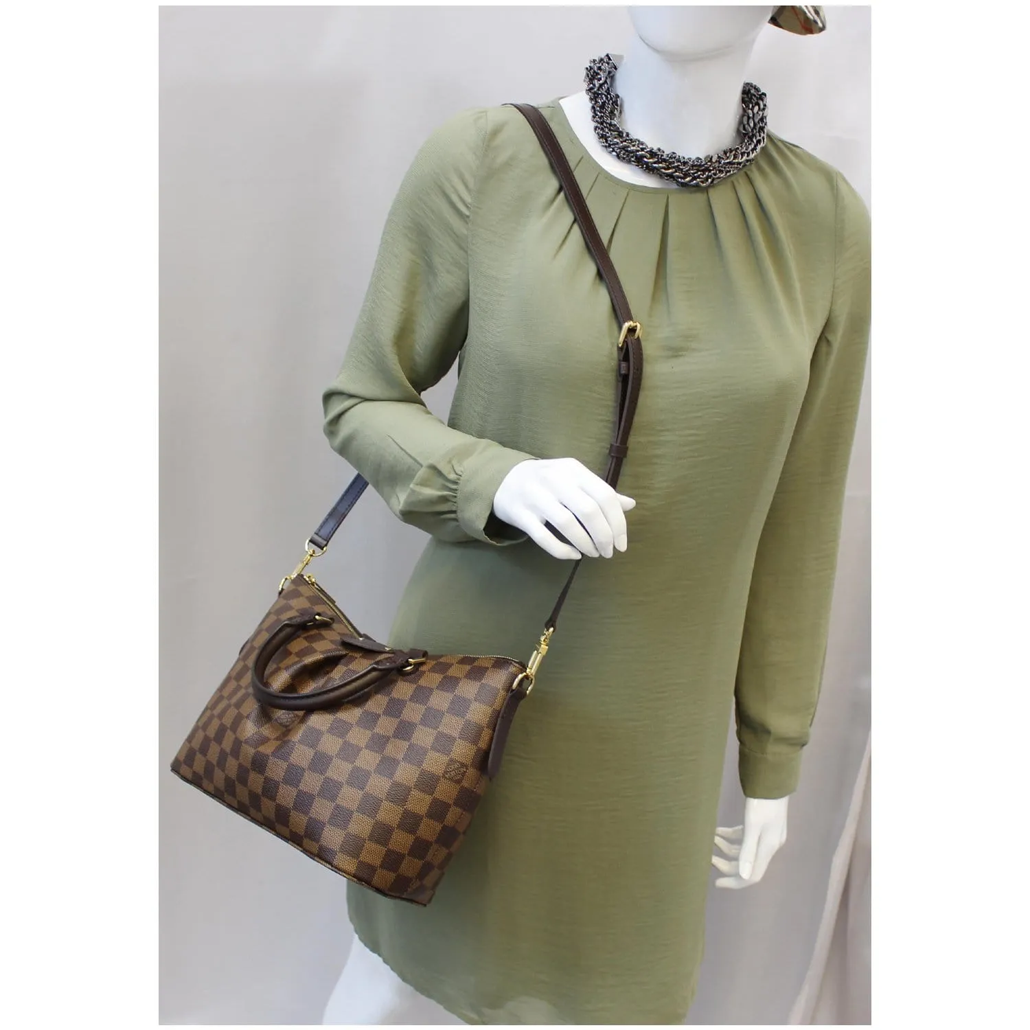 LOUIS VUITTON Siena PM Damier Ebene Shoulder Bag Brown