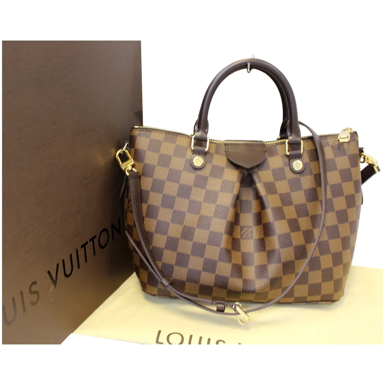 LOUIS VUITTON Siena PM Damier Ebene Shoulder Bag Brown