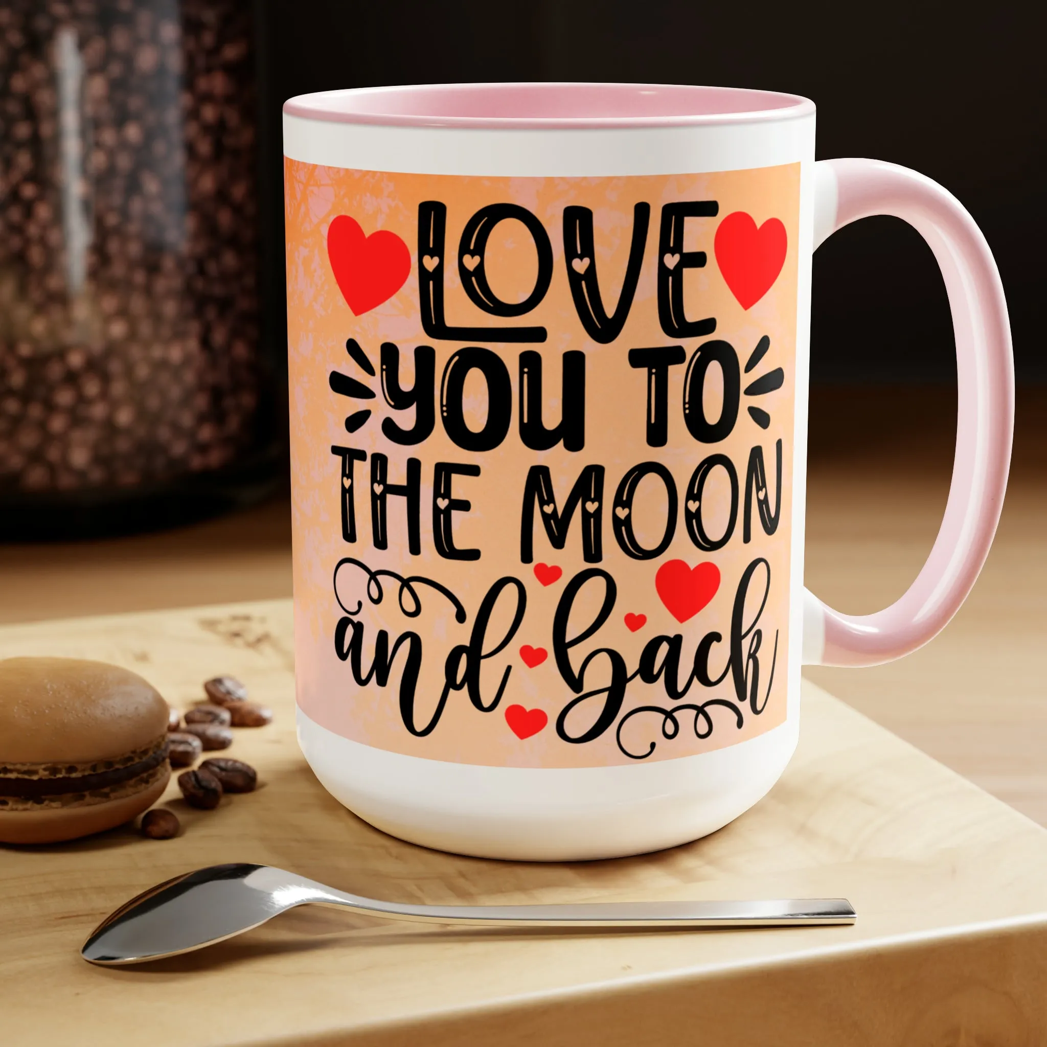 LOVE YOU TO THE MOON AND BACK - DRAGONFLY  - Two-Tone Coffee Mug - 15oz - 5 Color Options