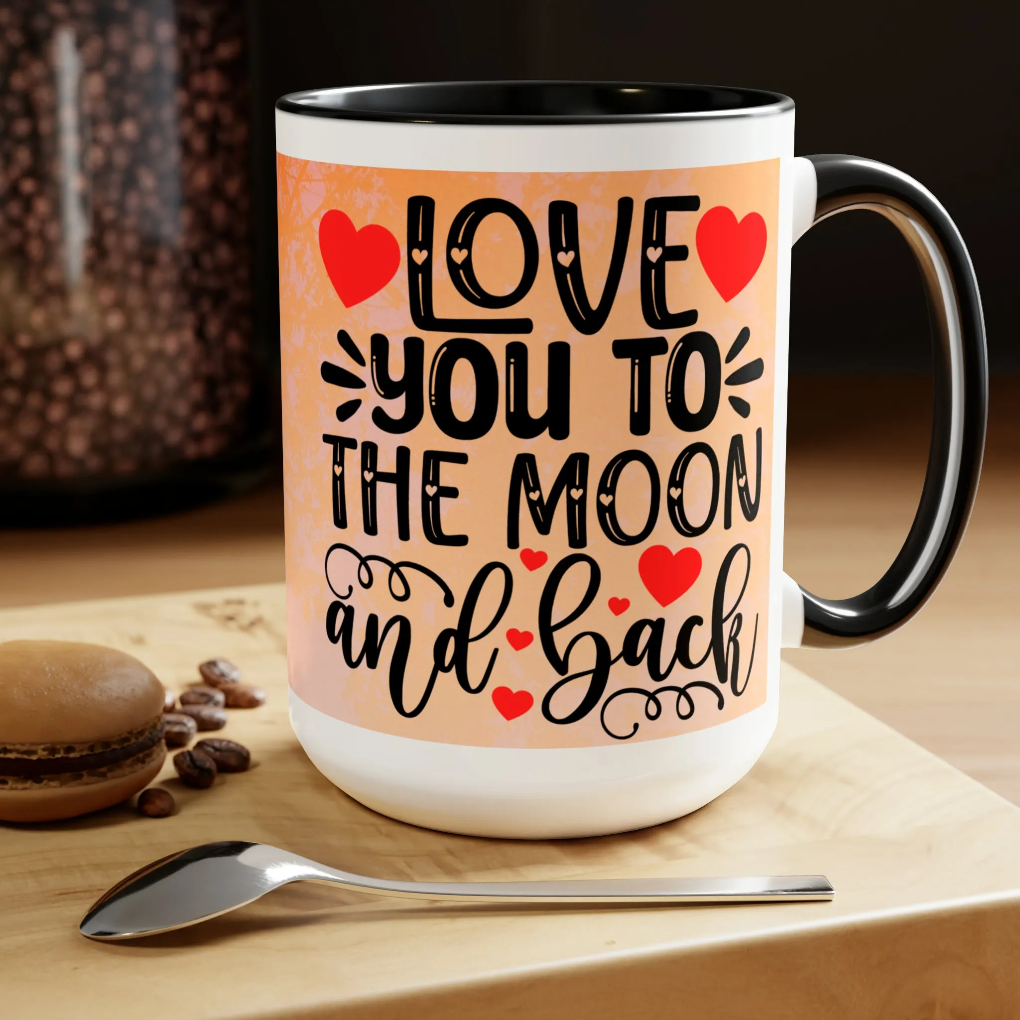 LOVE YOU TO THE MOON AND BACK - DRAGONFLY  - Two-Tone Coffee Mug - 15oz - 5 Color Options