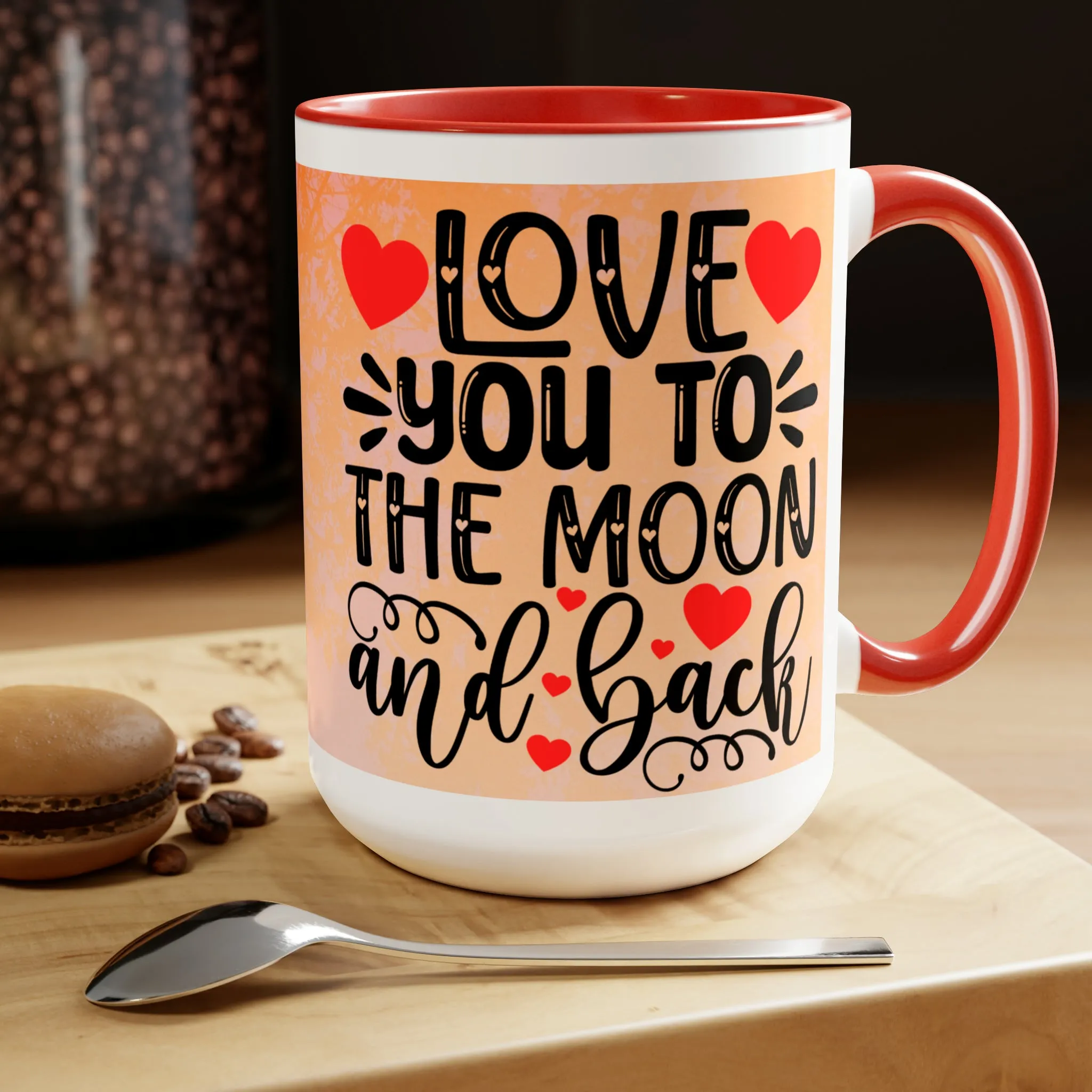 LOVE YOU TO THE MOON AND BACK - DRAGONFLY  - Two-Tone Coffee Mug - 15oz - 5 Color Options
