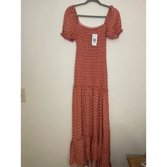 L*Space SImone Boho Off The Shoulder Smocked  Maxi size S NWT