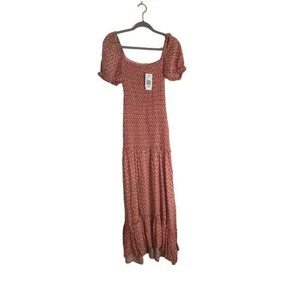 L*Space SImone Boho Off The Shoulder Smocked  Maxi size S NWT
