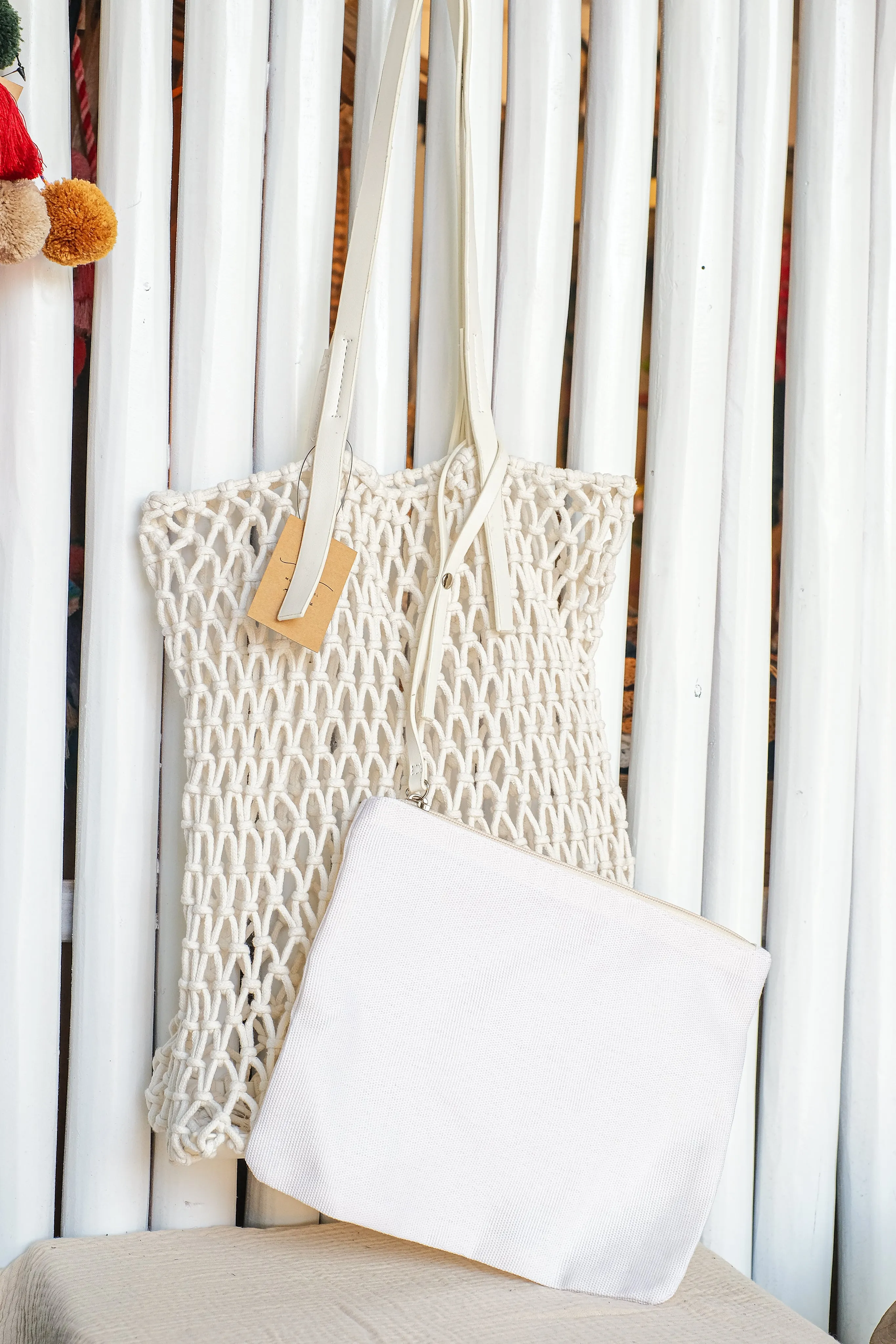 Macrame Mesh Tote Bag