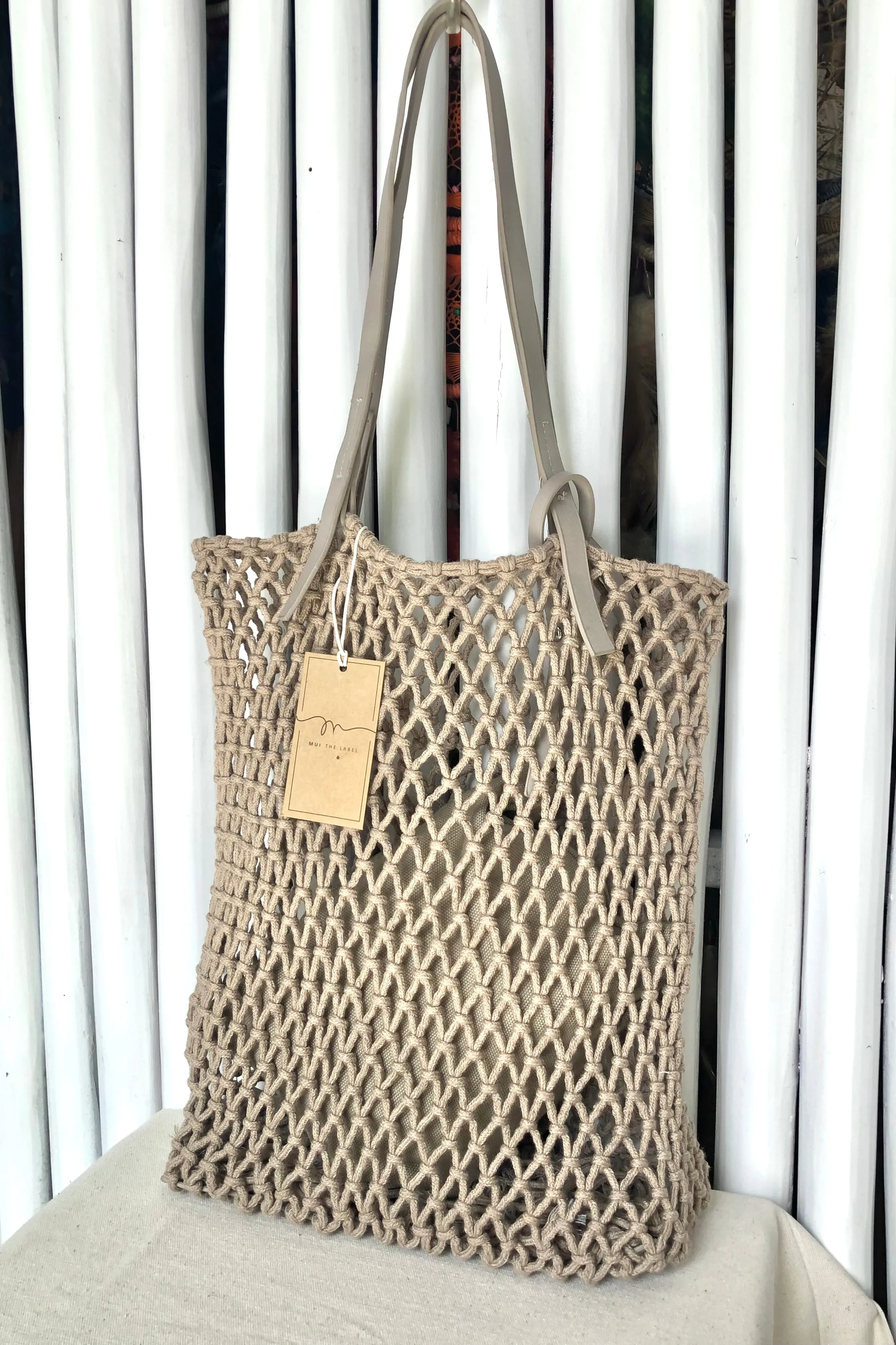 Macrame Mesh Tote Bag