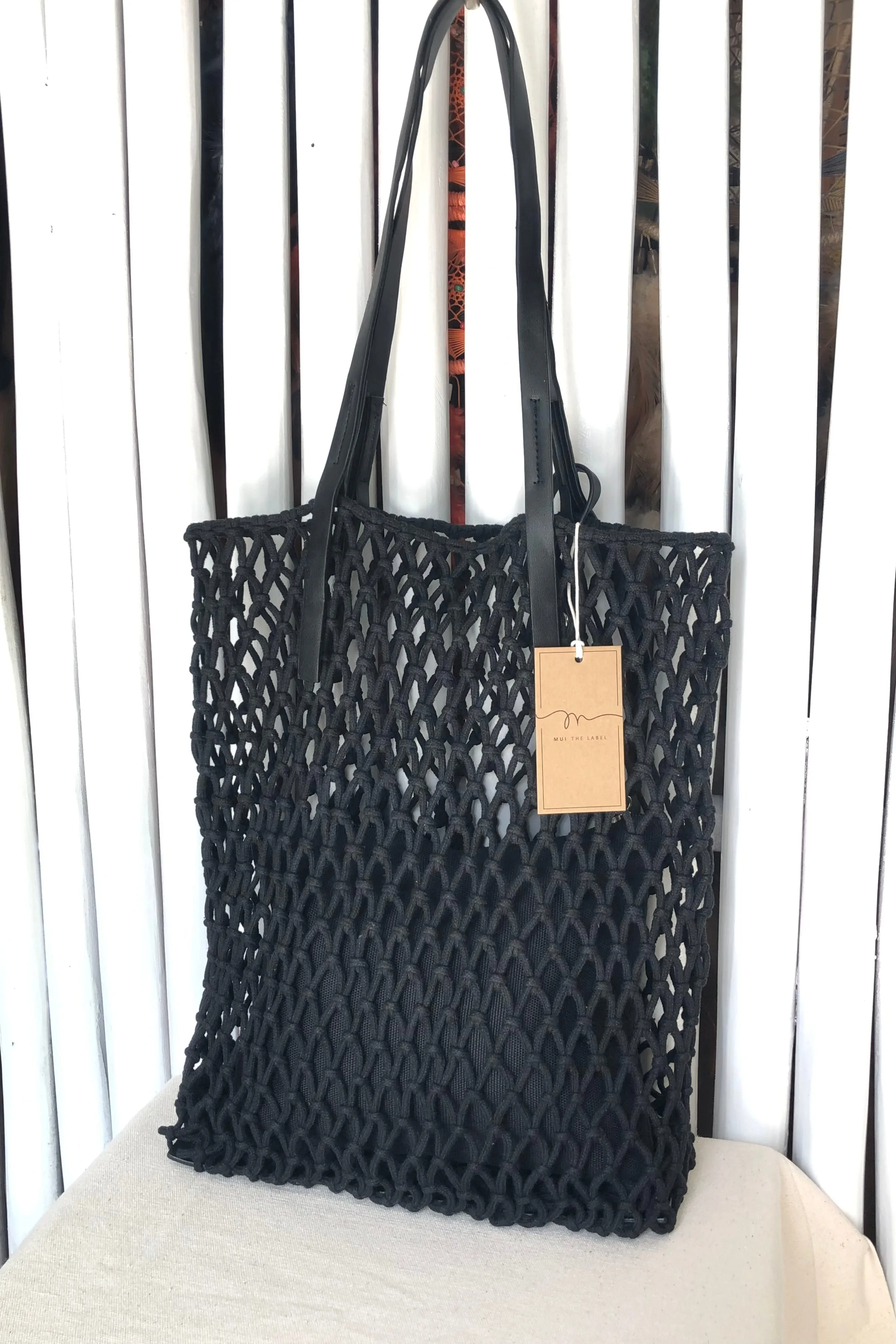 Macrame Mesh Tote Bag