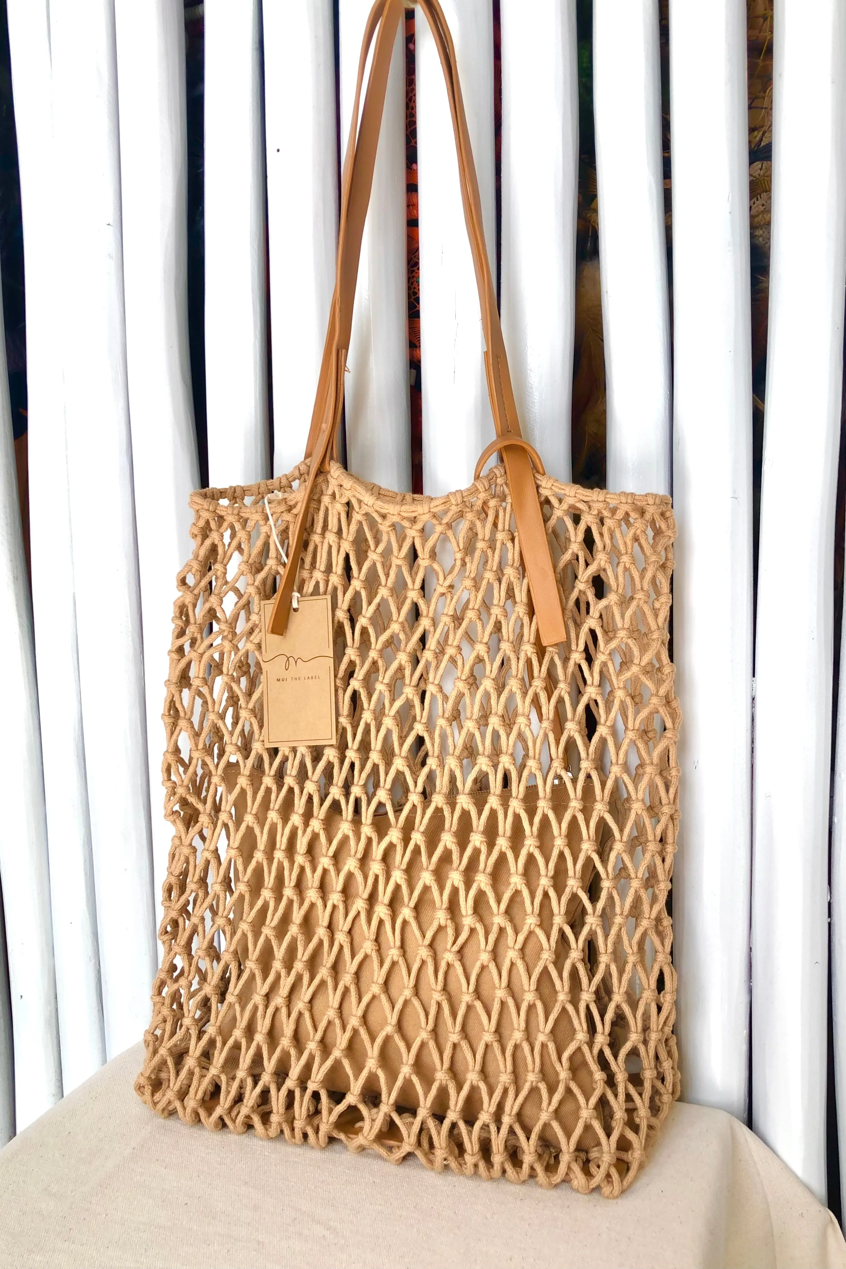 Macrame Mesh Tote Bag