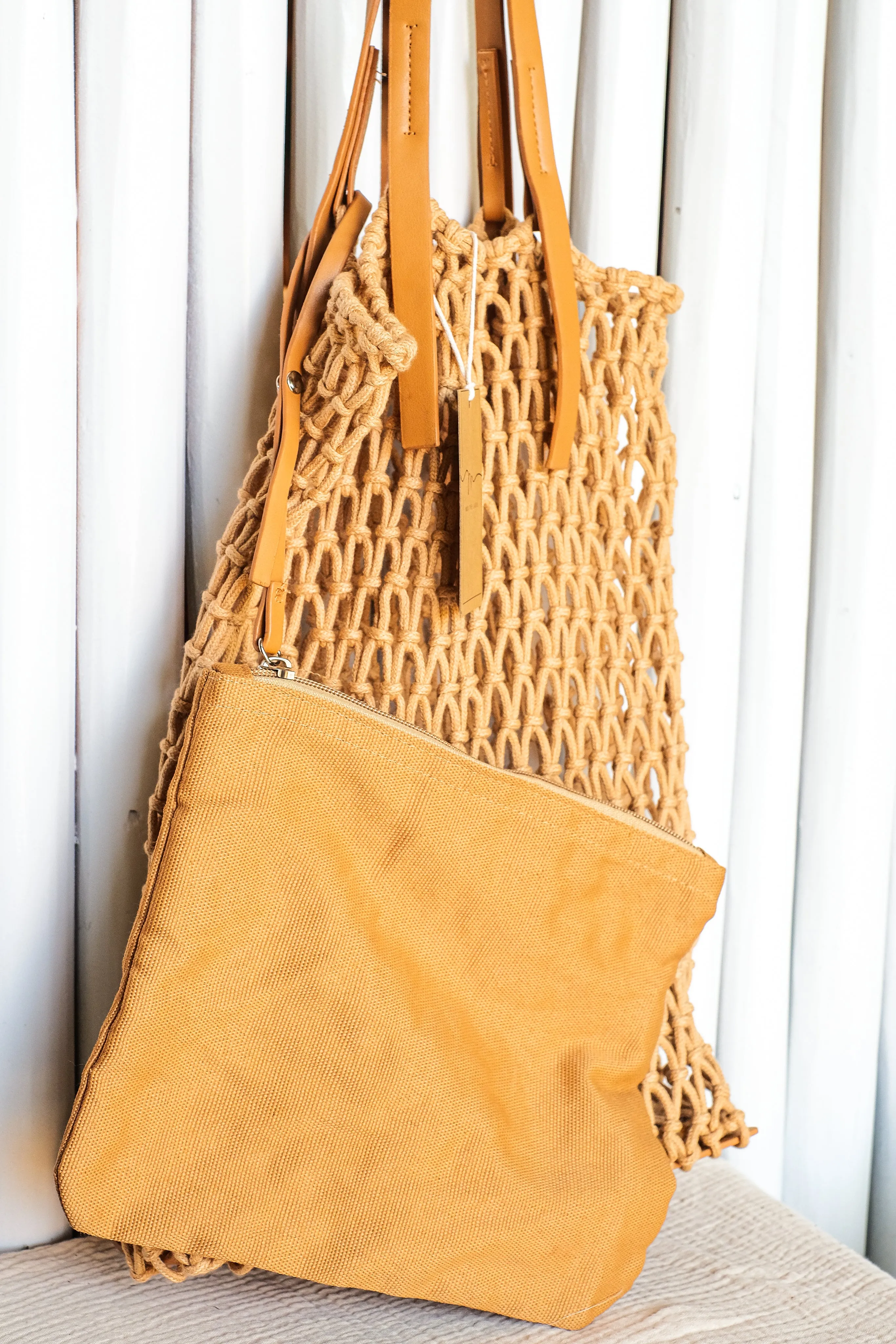 Macrame Mesh Tote Bag