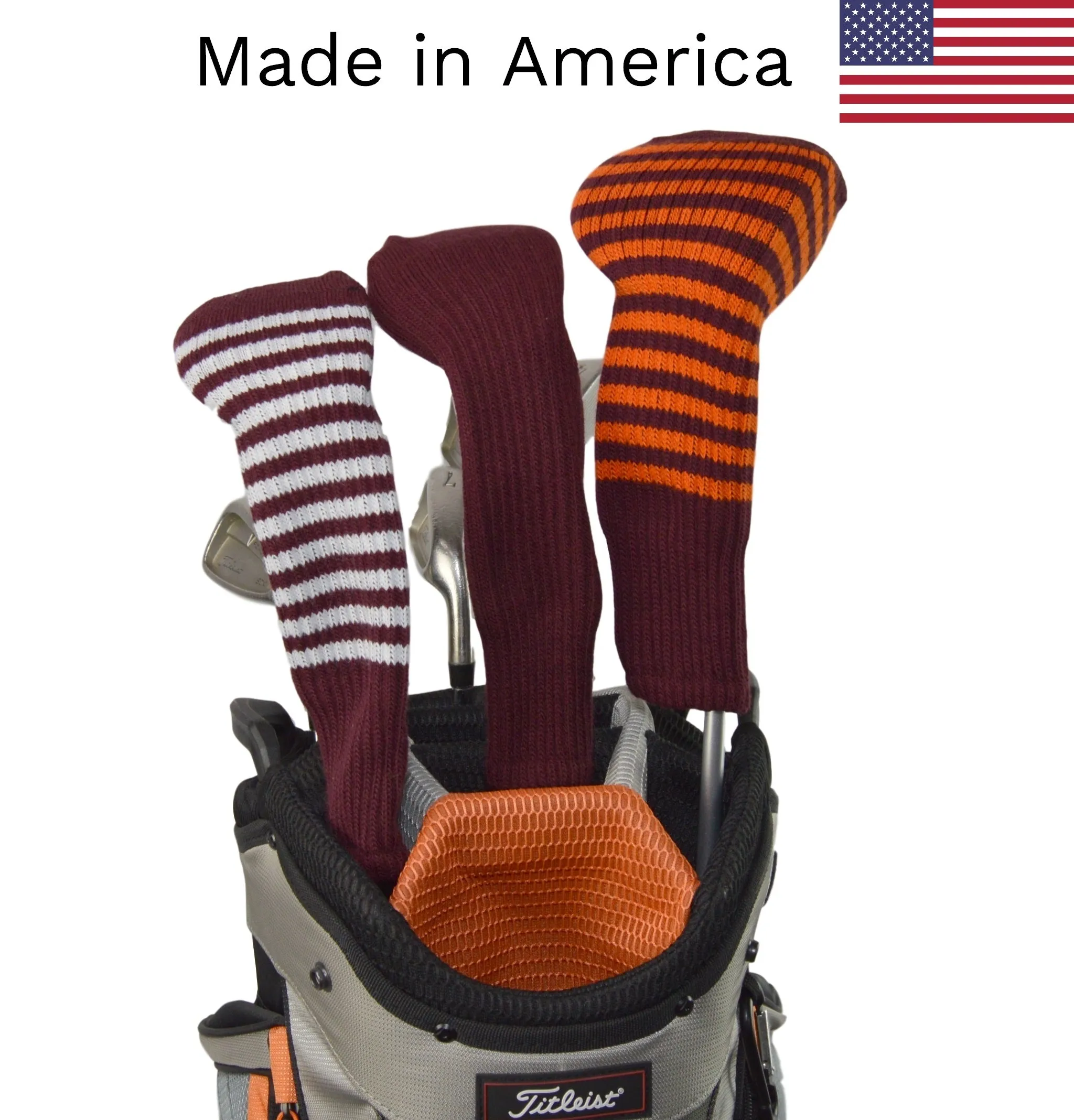 Maroon Club Sock Golf Headcovers