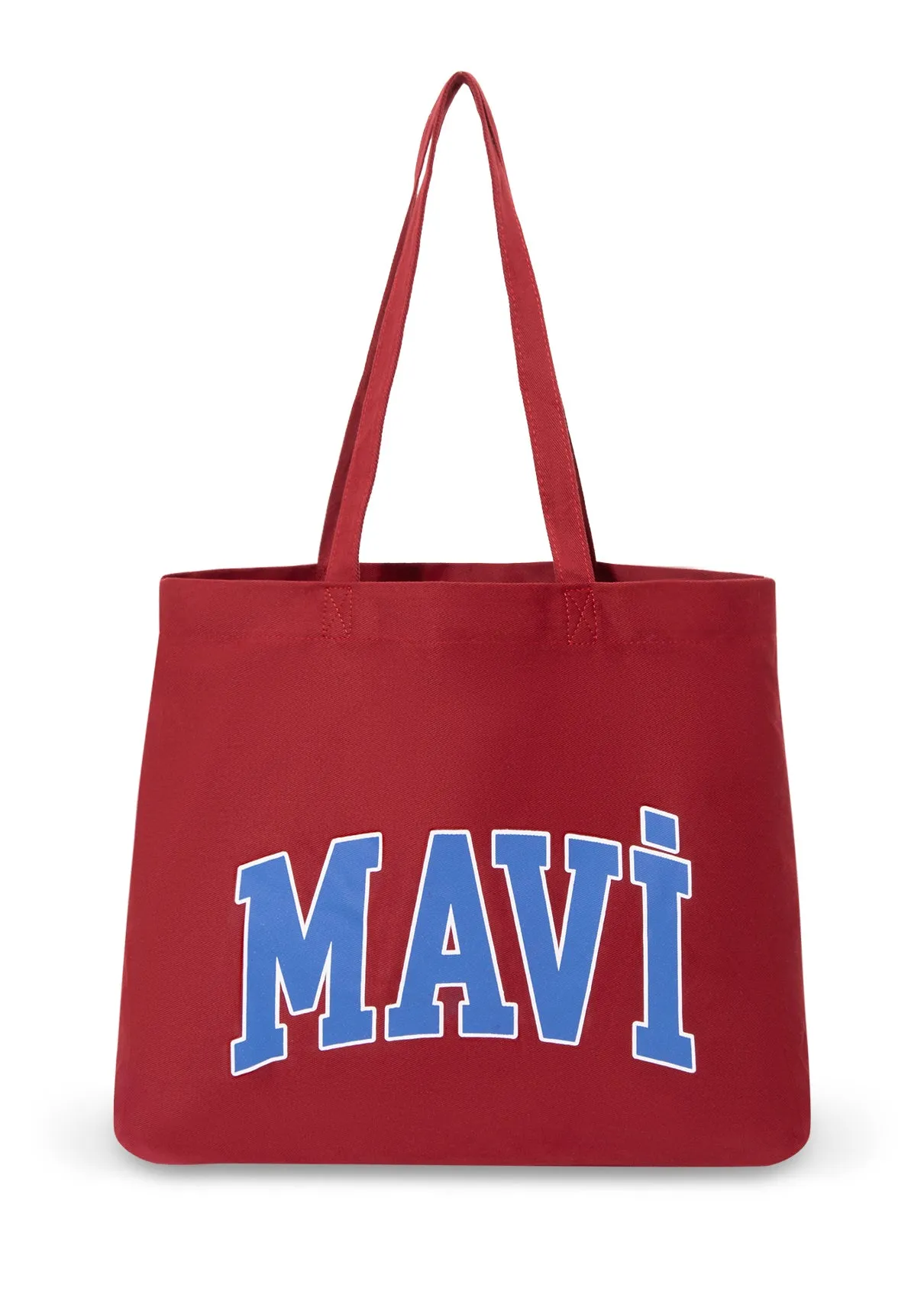 Mavi Logo Printed Burgundy Shopper Bag