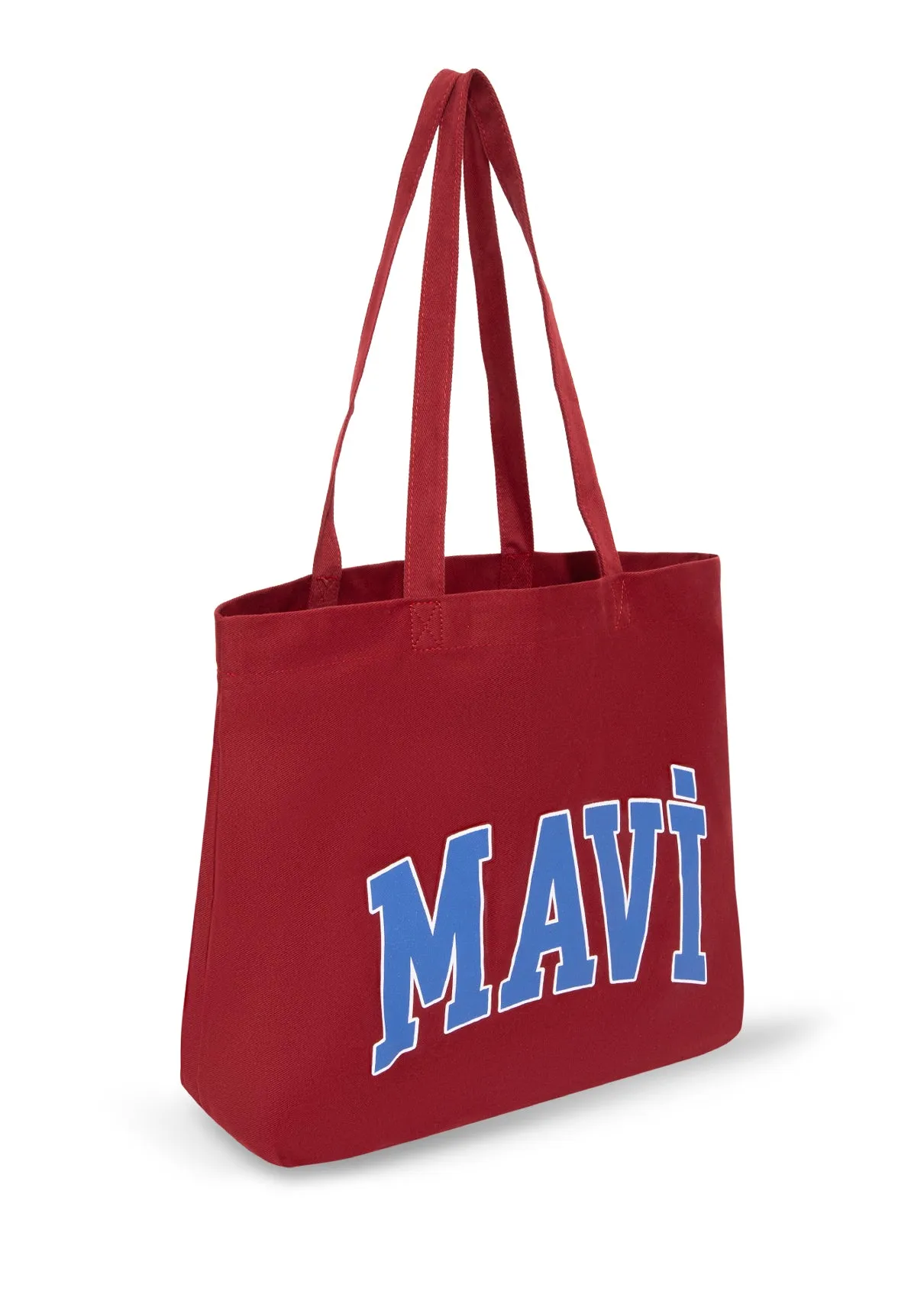 Mavi Logo Printed Burgundy Shopper Bag
