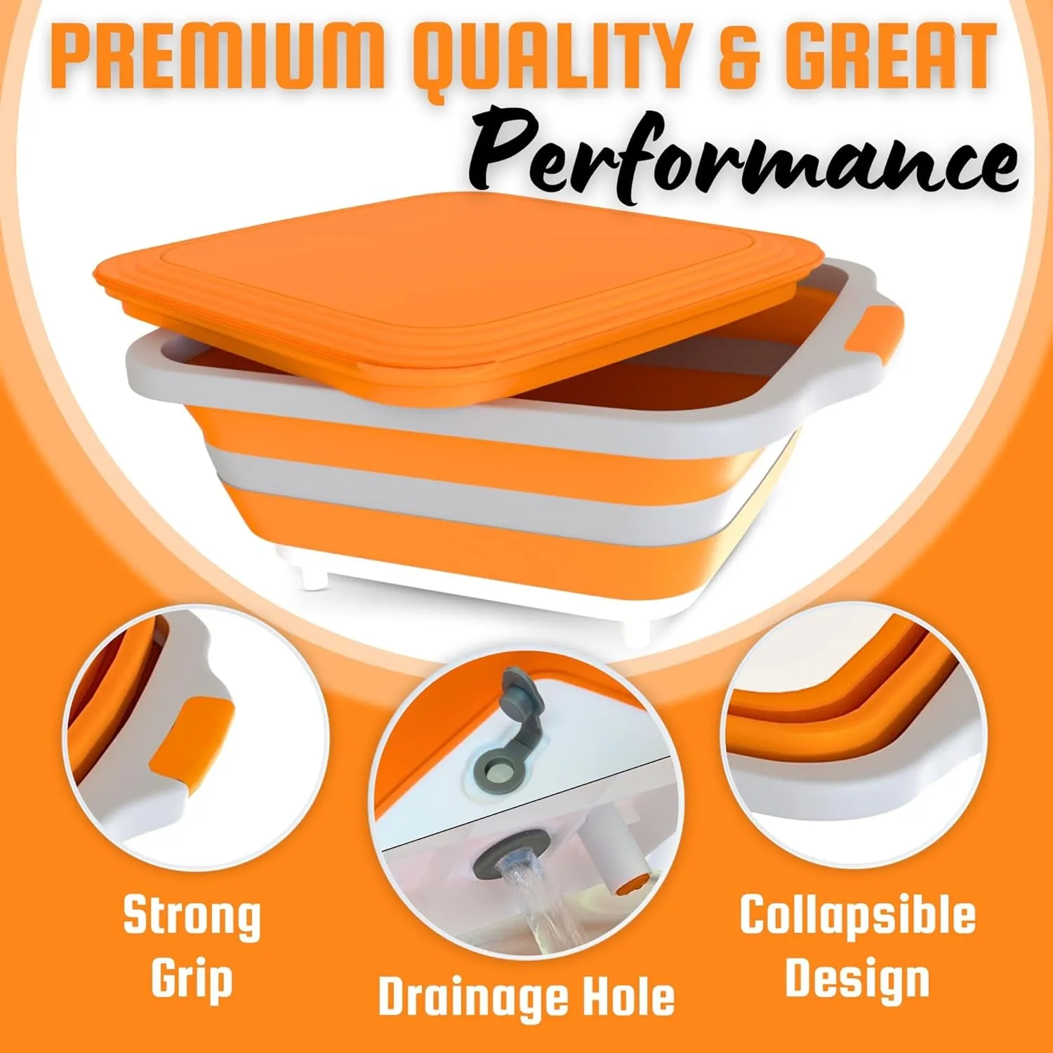 MAYALEAD BBQ Prep Tub with 2 Pcs Meat Shredder Claws, Collapsible Cutting Board, Cutting Board with Lids, Drip Easy BBQ Prep Tub with Lid-Xl Size