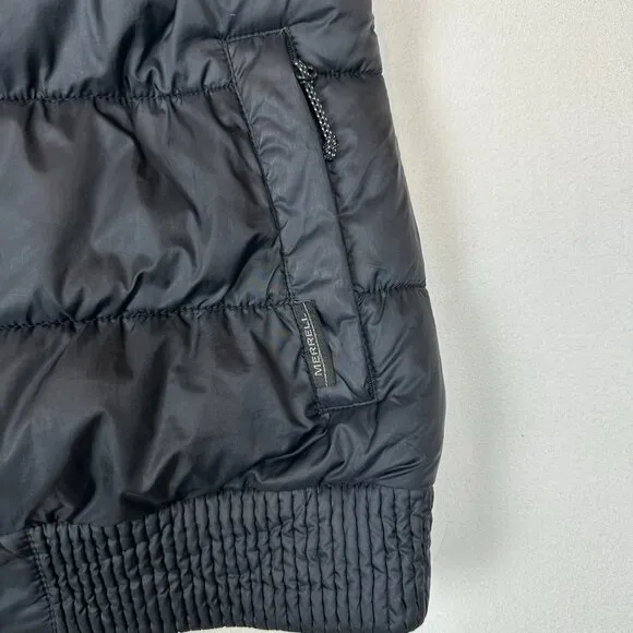 MERRELL Black Thinsulate Featherless 700 Insulated Puffer Faux Fur Hood Vest