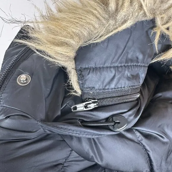 MERRELL Black Thinsulate Featherless 700 Insulated Puffer Faux Fur Hood Vest