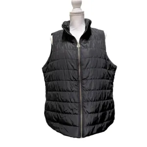 Michael Kors - jet black puffer Vest with gold hardware, size1X Women’s, EUC